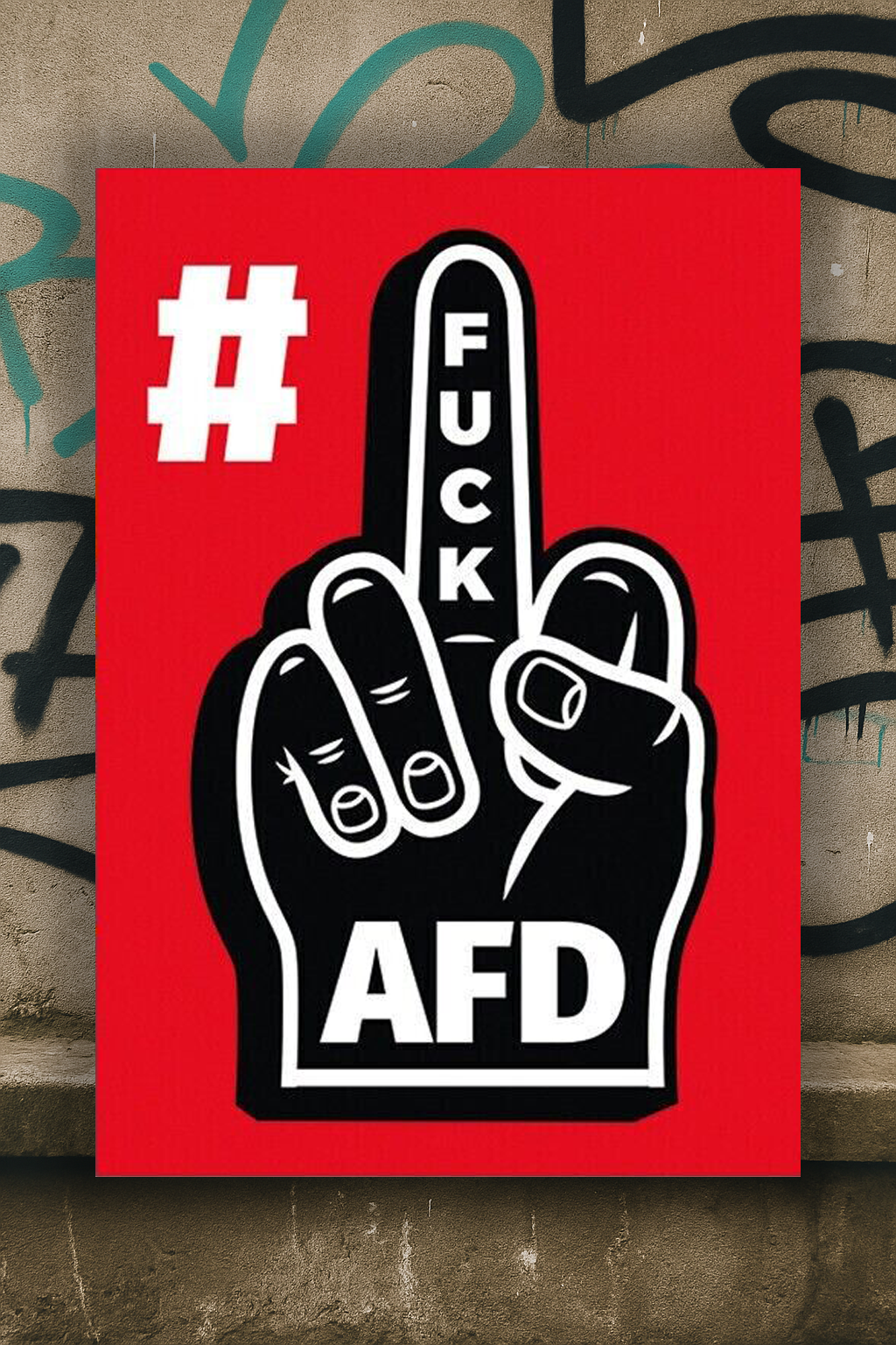 Aufkleber "FCK AFD" Mittelfinger