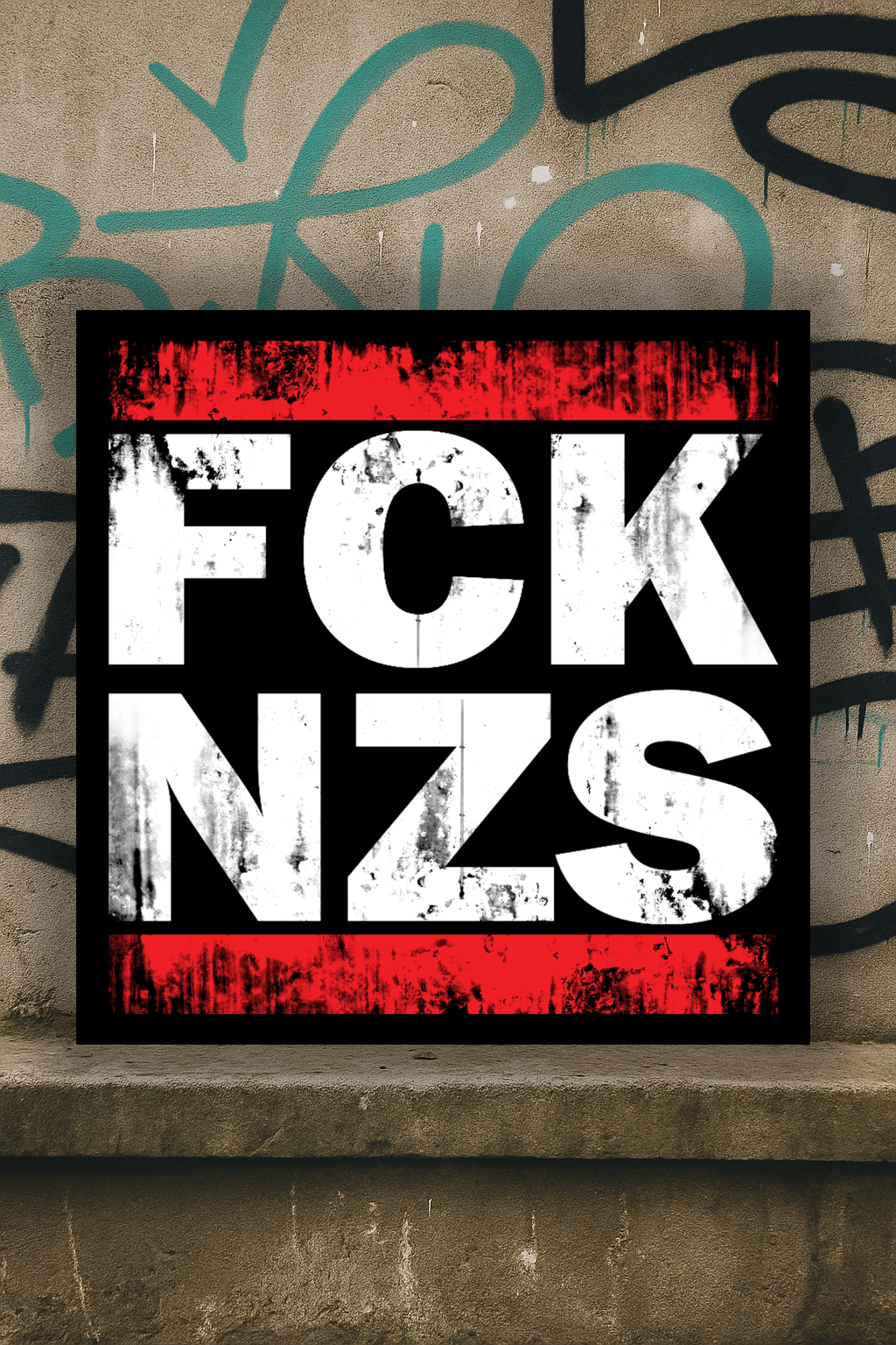 Aufkleber "FCK NZS" Grunge