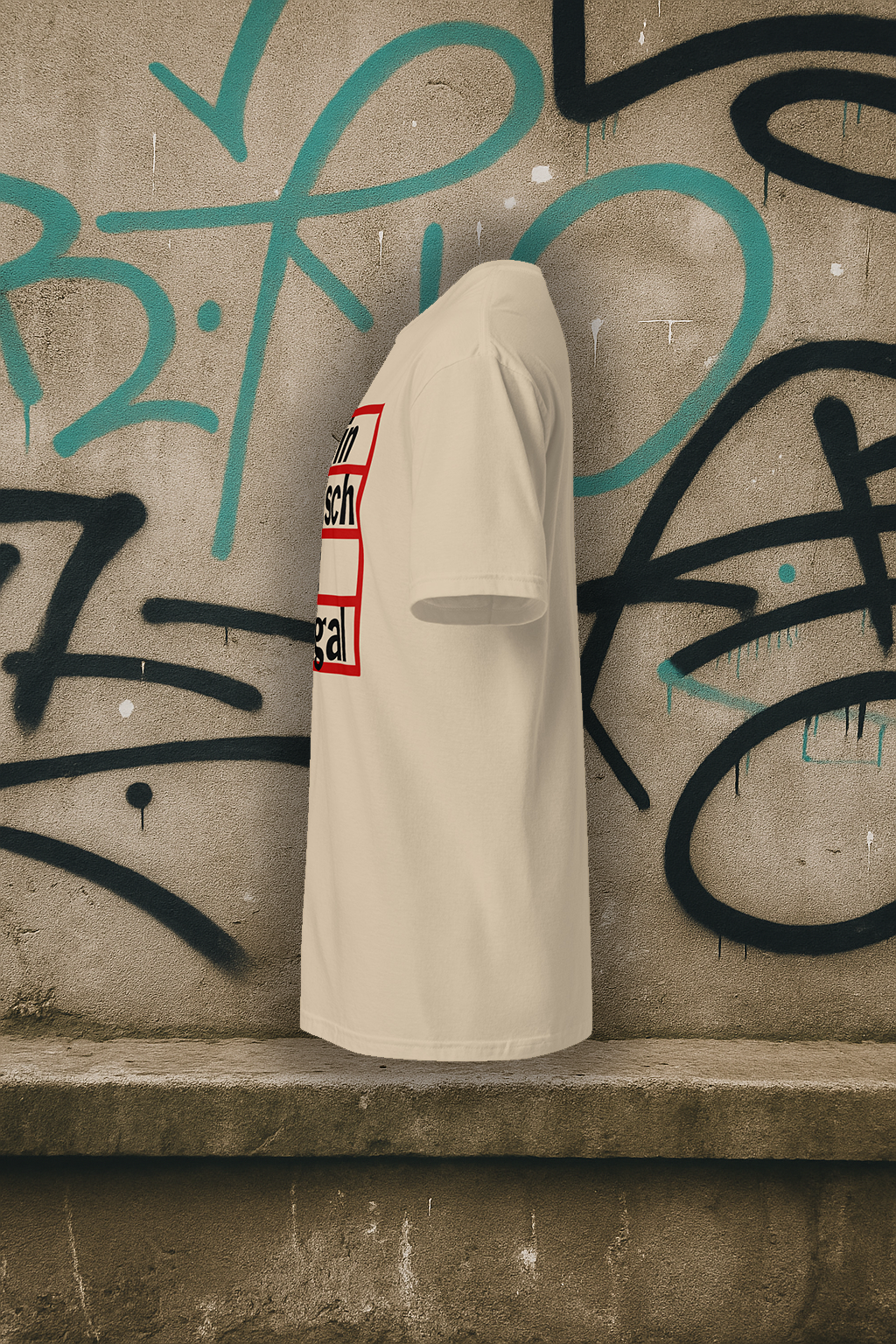 Unisex T-Shirt "Kein Mensch ist illegal" - sandfarbend